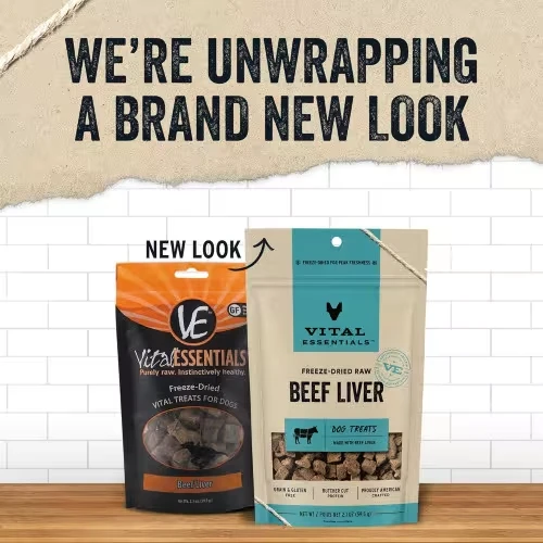 Vital Essentials Freeze-Dried Beef Liver Dog Treats - Premium High Protein, Grain-Free Snacks for Training & Health
