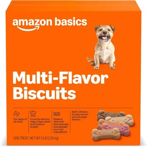 Delicious and Affordable Amazon Basics Multi Flavor Biscuits Dog Treats - Perfect for Pups of All Sizes!