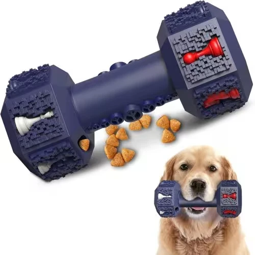 Durable Dog Training Toys for Aggressive Chewers - Heavyweight Non-Toxic Dental Dumbbell Chew Toy for Medium and Large Breeds