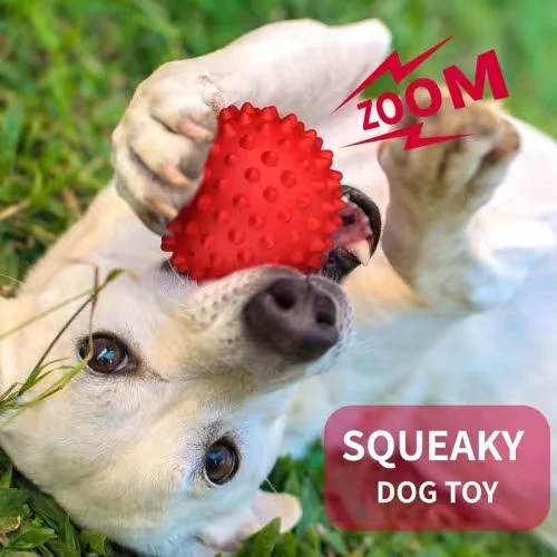 Durable Squeaky Dog Balls for Aggressive Chewers - Apasiri Tough Rubber Toys for Large Dogs, Beef Flavor, Pack of 3