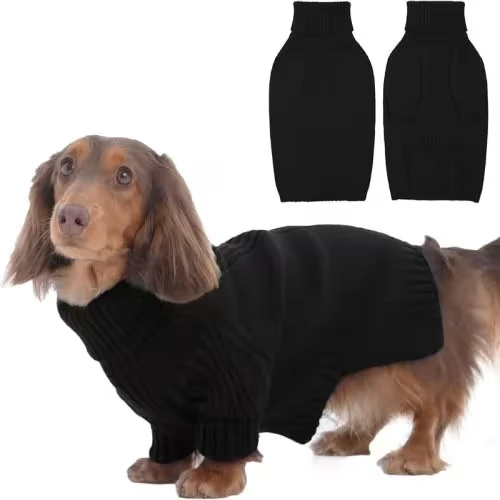 IECOii Dachshund Sweater - Stylish and Warm Turtleneck Pullover for Small & Medium Dogs - Perfect for Cold Weather & Holiday Celebrations