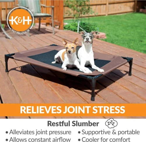 K&H Pet Products Elevated Dog Cot & Hammock for Medium Dogs | Breathable Cooling Mesh Pet Bed, Washable, Portable, Sturdy Metal Frame for Indoor & Outdoor Comfort