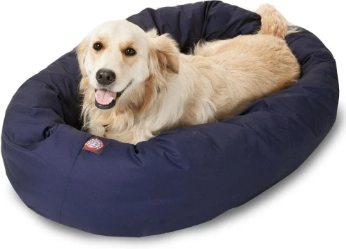 Majestic Pet 40 Inch Blue Bagel Dog Bed: The Ultimate Washable, Calming, and Cozy Round Donut Pet Bed with Spine Support for Large Dogs